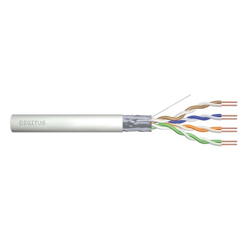 Digitus Kabel teleinformatyczny, instalacyjny, F/UTP kat.5e 4x2xAWG24/1, drut, miedziany, PVC, 305m, szary