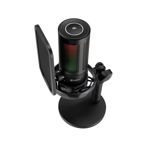Mikrofon Sandberg Streamer USB RGB czarny