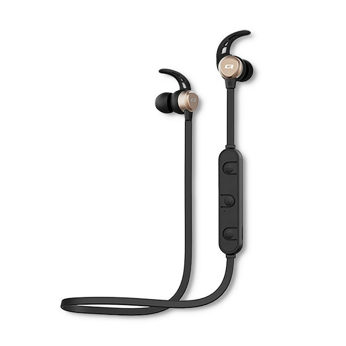 Słuchawki bezprzewodowe Qoltec BT 5.0 JL douszne sportowe pokazane od frontu