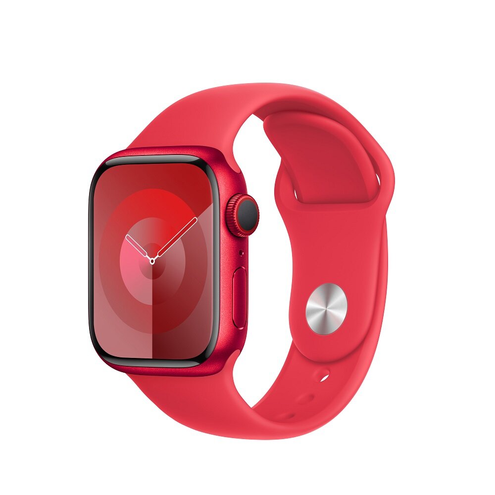 Pasek sportowy Apple MP6Y3ZM/A grafika przedstawia smartwatch z paskiem pod skosem