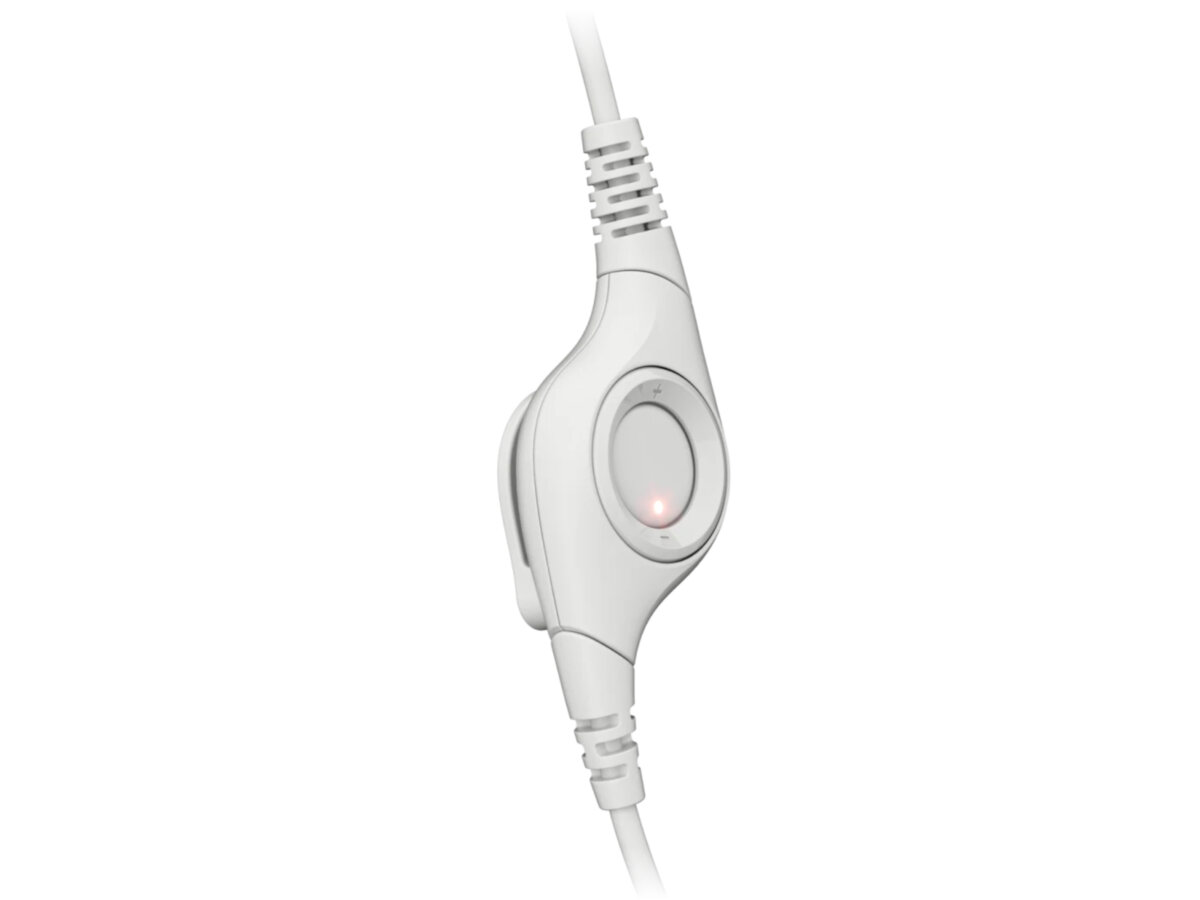 Słuchawki Logitech H390 białe zdjęcie przedstawia element sterujący na kablu