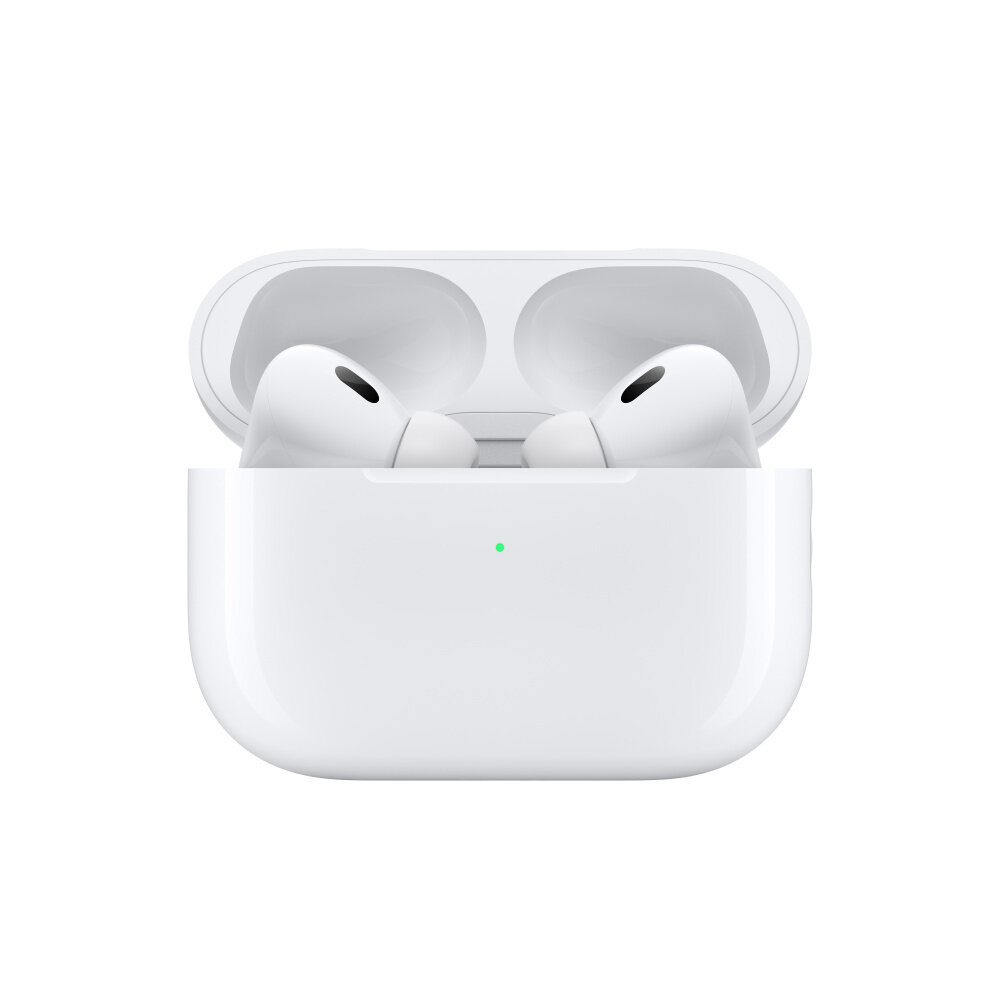 Słuchawki Apple AirPods Pro (2 generacji) z etui MagSafe (USB‑C) widok na słuchawki w etui