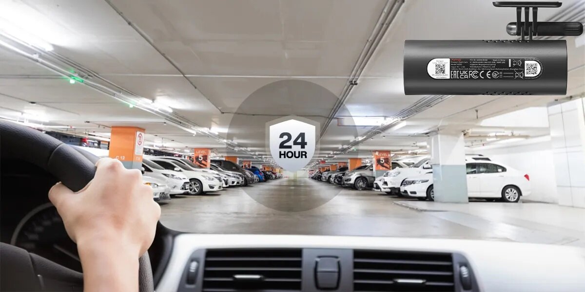 Wideorejestrator 70Mai Dash Cam 3 1080p widok parkingu podziemnego 