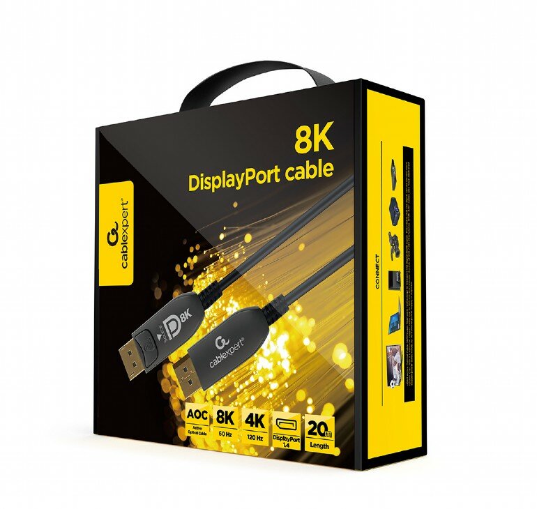 Kabel optyczny Gembird CC-DP8K-AOC-20M DisplayPort 30m pudełko pod skosem