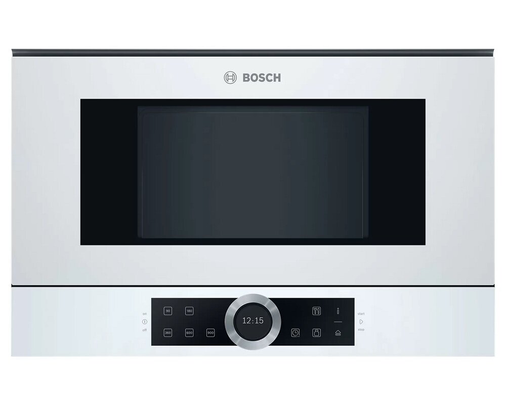 Kuchenka mikrofalowa Bosch BFL634GW1 widok na kuchenkę od frontu