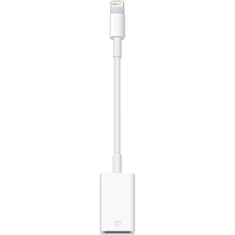 Przejściówka Apple ze złącza Lightning na złącze USB aparatu widok na front