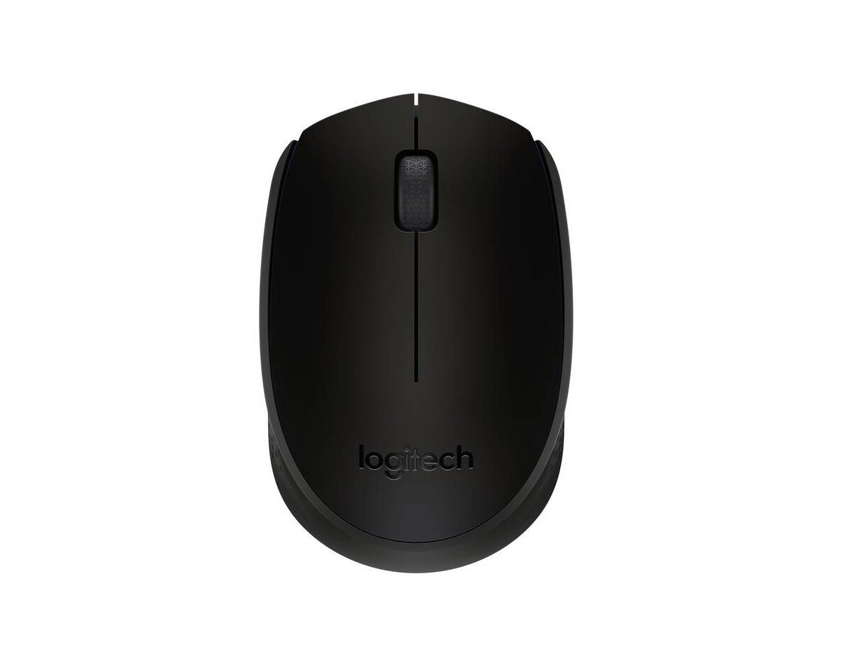 Mysz bezprzewodowa Logitech B170 czarna przedstawiona od góry